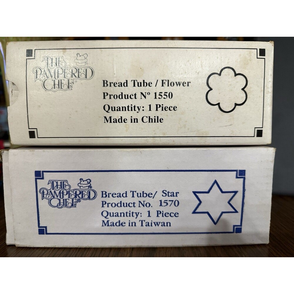 Pampered Chef Bread Tube's Star NO 1570 New in Box and  Bread tube #1550 new/box